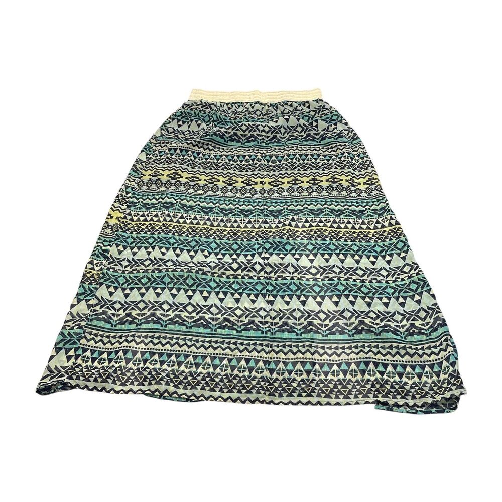 No Boundaries Boho A-line Skirt Womens XL(15-17) Multicolor Tribal Diamond Blue - Picture 5 of 6